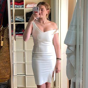 NICHOLAS White Midi Cocktail Dress